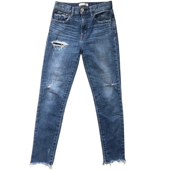 Moussy Vintage Hammond Skinny Jeans Distressed Raw Hem Denim Size 25 - Picture 8 of 14
